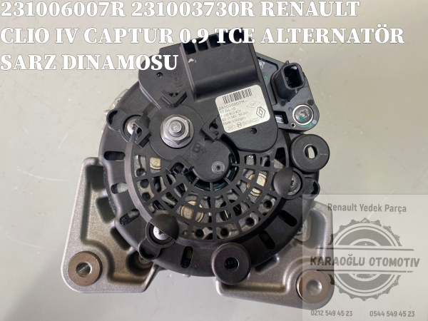 231006007R 231003730R RENAULT CLIO IV CAPTUR 0.9 TCE ALTERNATÖR SARZ DINAMOSU