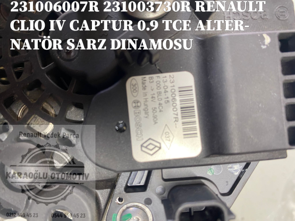 231006007R 231003730R RENAULT CLIO IV CAPTUR 0.9 TCE ALTERNATÖR SARZ DINAMOSU - Görsel 3