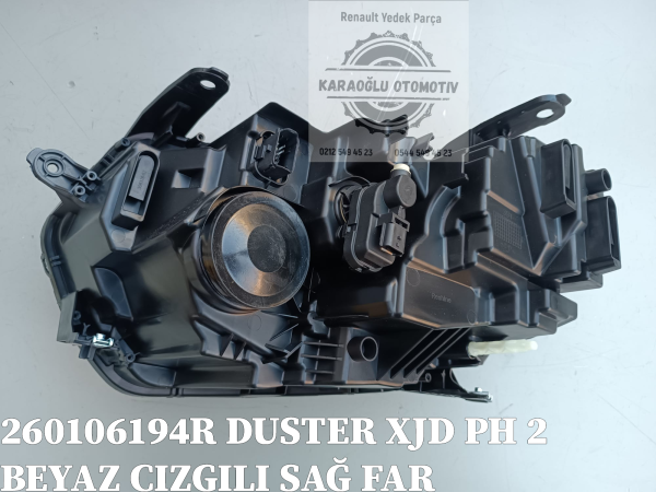 260106194R DUSTER XJD PH 2 BEYAZ CIZGILI SAĞ FAR - Görsel 2