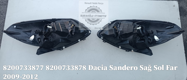 8200733877 8200733878 Dacia Sandero Sağ Sol Far 2009-2012 - Görsel 2