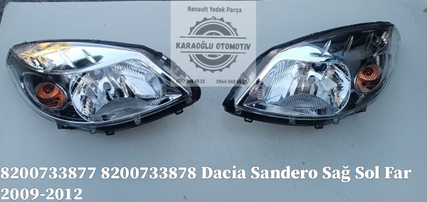 8200733877 8200733878 Dacia Sandero Sağ Sol Far 2009-2012