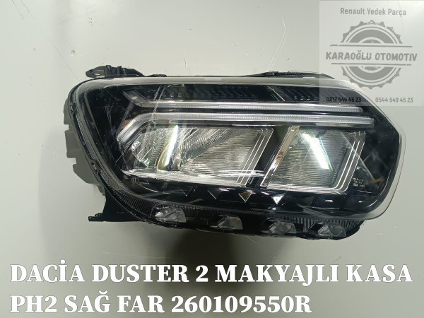 DACİA DUSTER PH2 MAKYAJLI KASA İÇİ SİYAH SAĞ FAR 260109550R