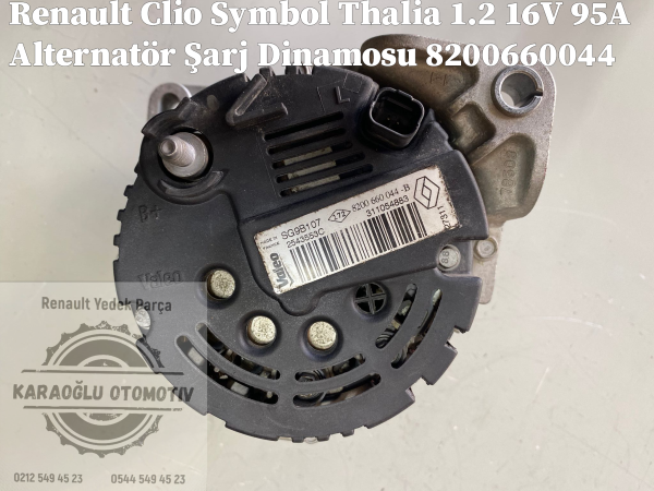 Renault Clio Symbol Thalia 1.2 16V 95A Alternatör Şarj Dinamosu 8200660044 - Görsel 2