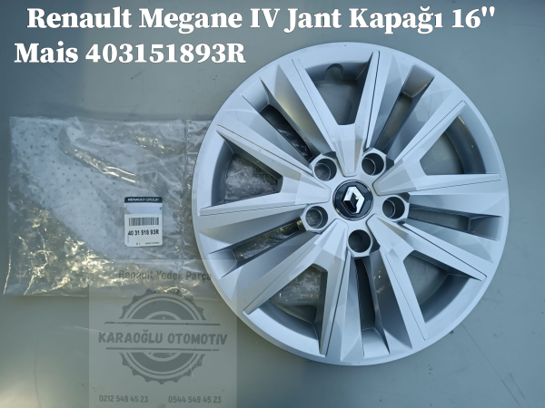 Renault Megane IV Jant Kapağı 16'' Mais 403151893R