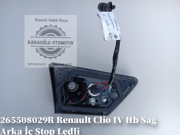 265508029R Renault Clio IV Hb Sağ Arka İç Stop Ledli - Görsel 2