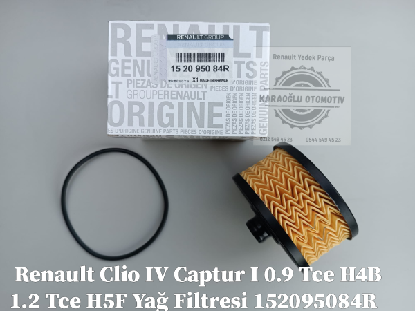 Renault Clio IV Captur I 0.9 Tce H4B 1.2 Tce H5F Yağ Filtresi 152095084R - Görsel 2