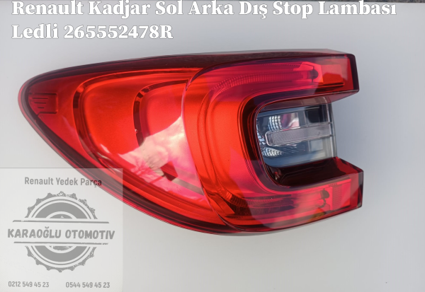 Renault Kadjar Sol Arka Dış Stop Lambası Ledli 265552478R