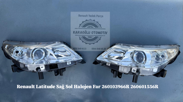 Renault Latitude Sağ Sol Halojen Far 260103966R 260601556R