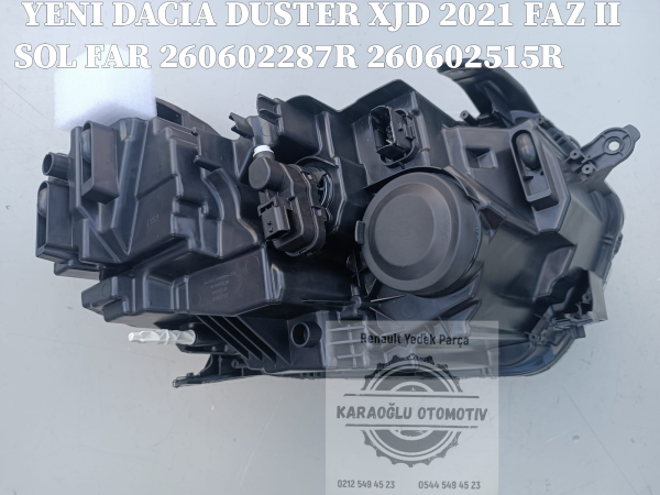 YENI DACİA DUSTER XJD 2021 FAZ II SOL FAR 260602287R 260602515R - Görsel 2