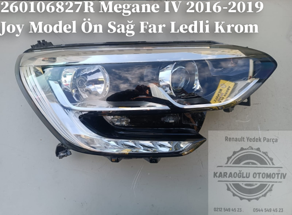 Megane IV 2016-2019 Joy Model Ön Sağ Far Ledli Krom Çerçeveli 260106827R