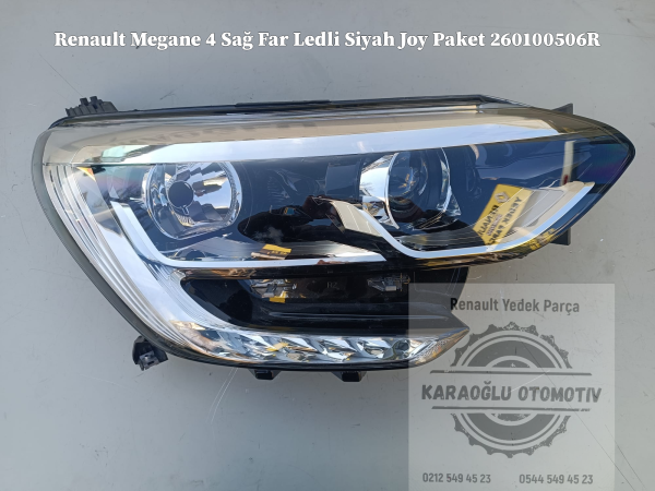 Renault Megane 4 Sağ Far Ledli Siyah Joy Paket 260100506R