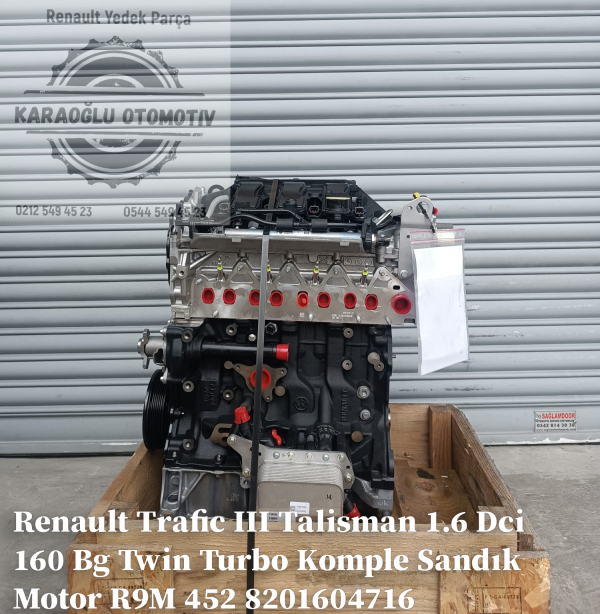Renault Trafic III Talisman 1.6 Dci 160 Bg Twin Turbo Komple Sandık Motor R9M 452 8201604716