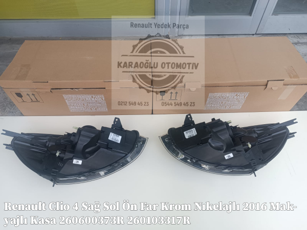 Renault Clio 4 Sağ Sol Ön Far Krom Nıkelajlı 2016 Makyajlı Kasa 260600373R 260103317R - Görsel 2