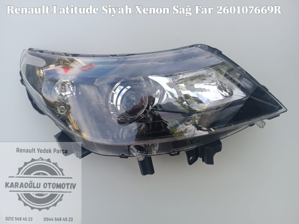 Renault Latitude İçi Siyah Sağ Xenon Far 260107669R 260105696R - Görsel 3