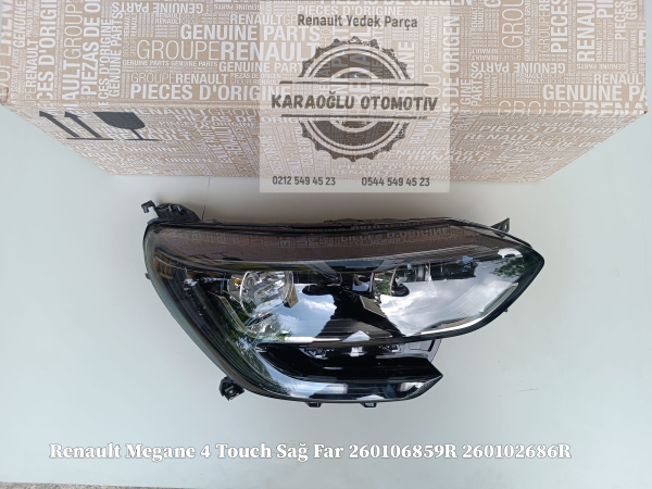 Renault Megane 4 Touch Ledli Sağ Far Siyah Zemin 260106859R 260102686R