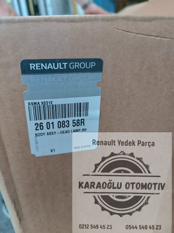 Renault Latitude Zenon Sağ Far Lambası (2008-2015) 260108358R - Görsel 3