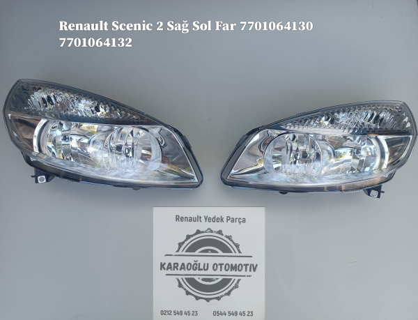 Renault Scenic 2 Sağ Sol Far 7701064130 7701064132