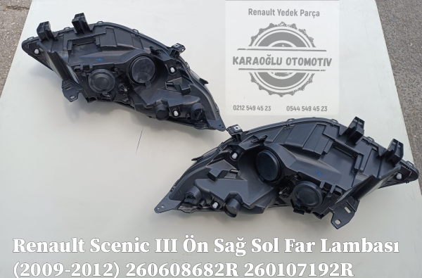 Renault Scenic III Ön Sağ Sol Far Lambası (2009-2012) 260608682R 260107192R - Görsel 2