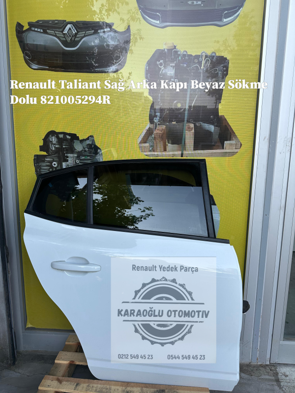 Renault Taliant Sağ Arka Kapı Beyaz Sökme Dolu 821005294R