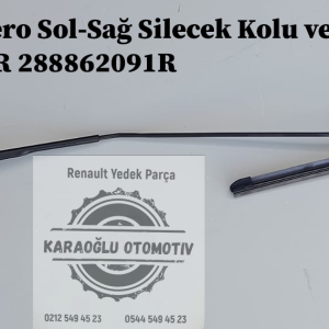 Renault Taliant Dacia Sandero Sol-Sağ Silecek Kolu ve Süpürgesi 288813326R 288862091R