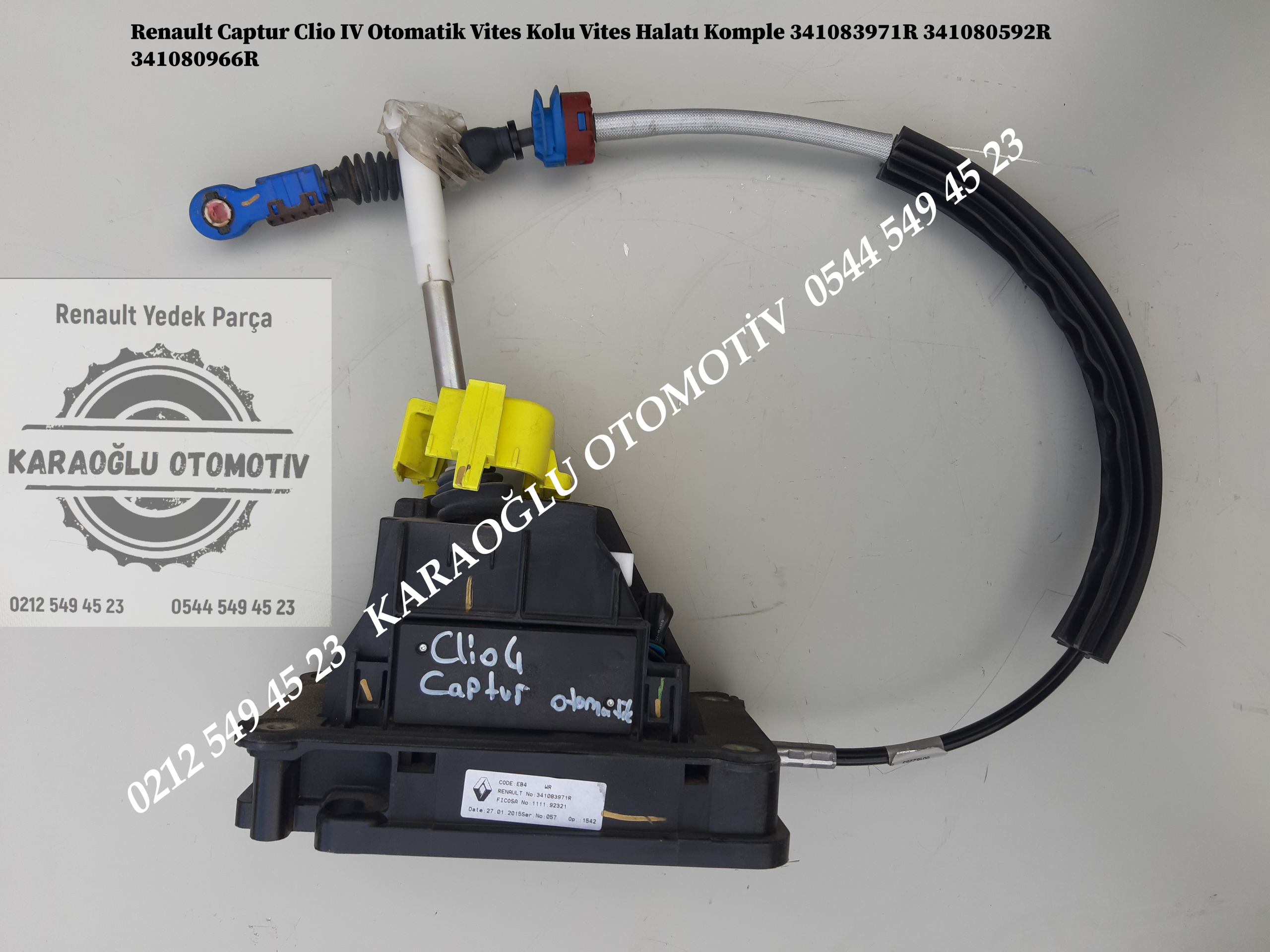 Renault Clio 4 Captur Otomatik Vites Kolu Vites Halatı Komple 341083971R 341080592R 341080966R