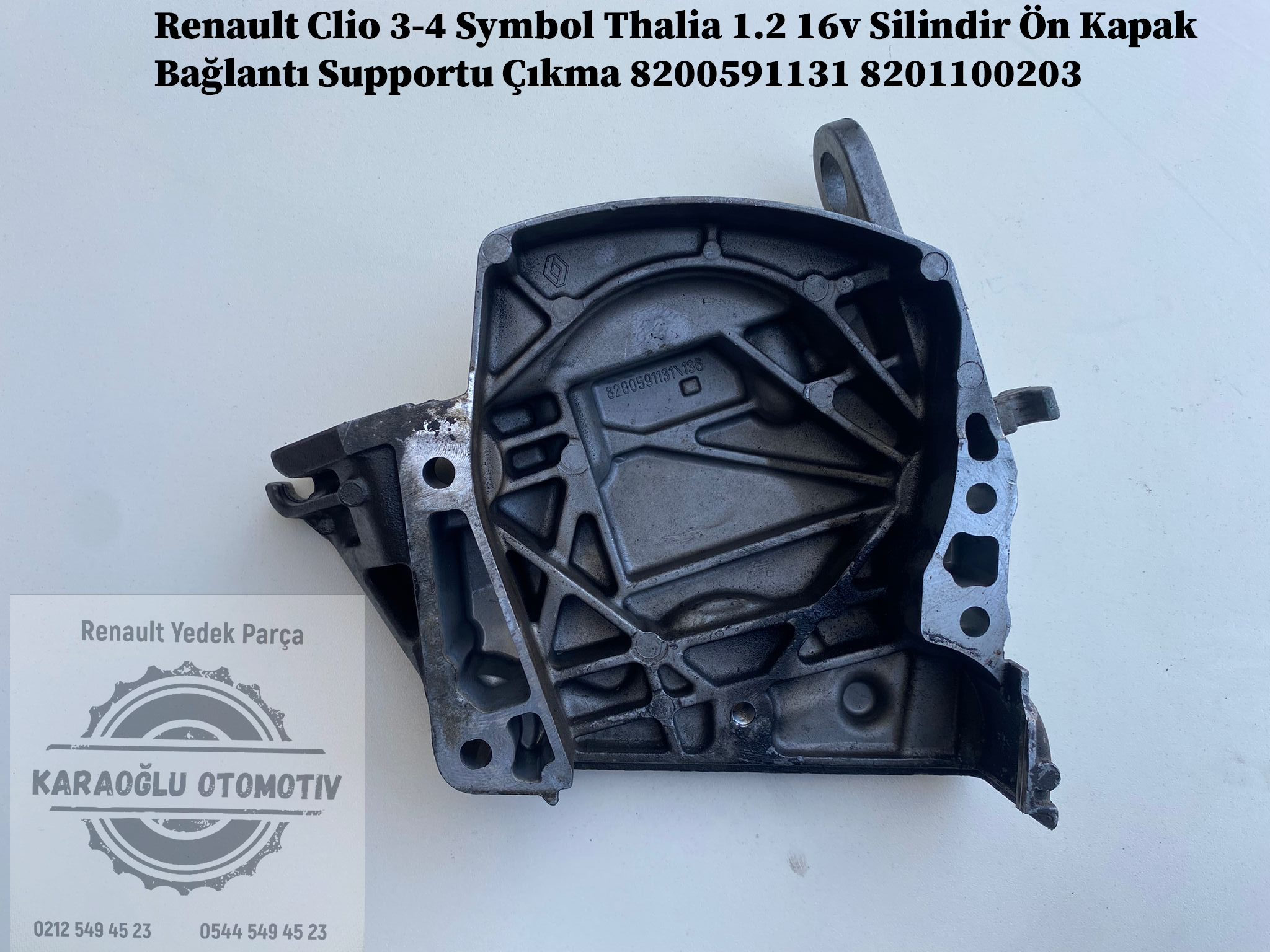 Renault Clio 3-4 Symbol Thalia 1.2 16v Silindir Ön Kapak Bağlantı Supportu Çıkma 8200591131 8201100203 - Görsel 2