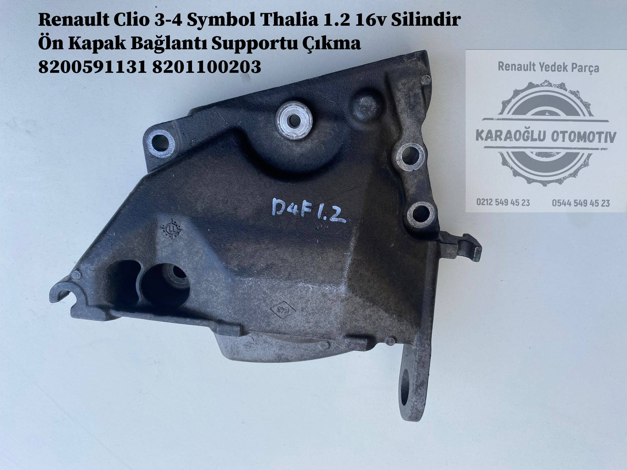 Renault Clio 3-4 Symbol Thalia 1.2 16v Silindir Ön Kapak Bağlantı Supportu Çıkma 8200591131 8201100203