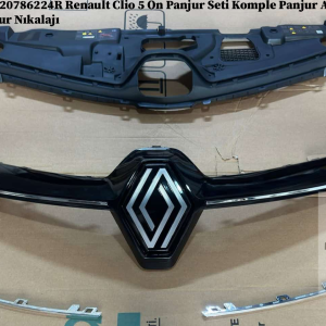 Renault Clio 5 Ön Panjur Seti Komple Panjur Alt Plastık-Panjur-Logo-Panjur Nıkalajı 620320844R 620786224R