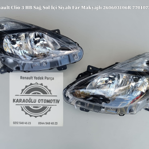 Renault Clio 3 HB Sağ Sol İçi Siyah Far Makyajlı 260603106R 7701072013