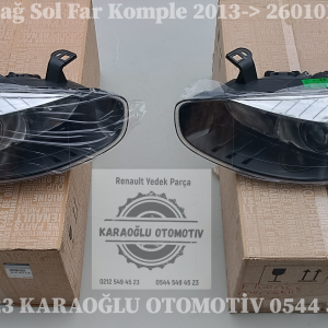 Renault Fluence Sağ Sol Ön Far Mercekli Makyajlı 260600738R 260101331R