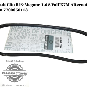 Renault Clio R19 Megane 1.6 8 Valf K7M Alternatör Kayışı 7700850113