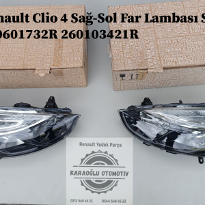 Renault Clio 4 Sağ-Sol Far Lambası Siyah 260601732R 260103421R