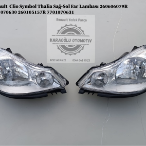 Renault Clio Symbol Thalia Sağ-Sol Far Lambası 260606079R 7701070630 260105157R 7701070631