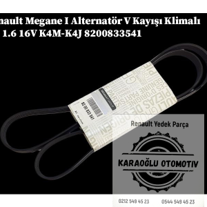 Renault Megane 1 Alternatör V Kayışı Klimalı 1.4 1.6 16V K4M-K4J 8200833541