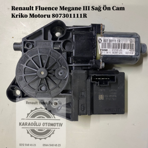 Renault Fluence Megane 3 Sağ Ön Cam Kriko Motoru 807301111R