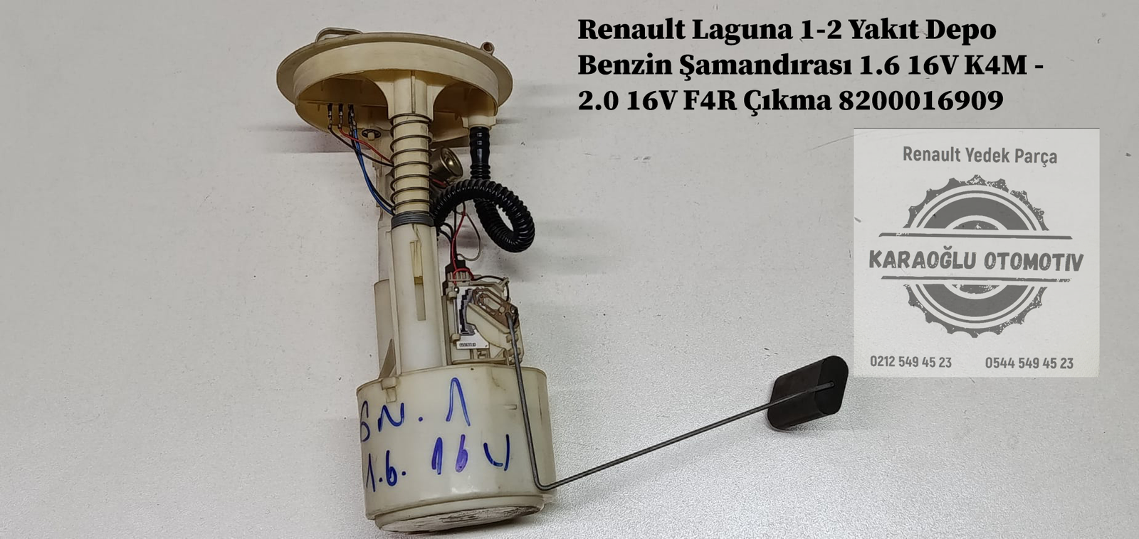 Renault Laguna 1-2 Yakıt Depo Benzin Şamandırası 1.6 16V K4M - 2.0 16V F4R Çıkma 8200016909